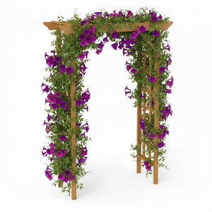 English Elm Wooden Garden Arch Solid Freestanding Trellis for Climbing Plants and Ceremonies W2640P356954