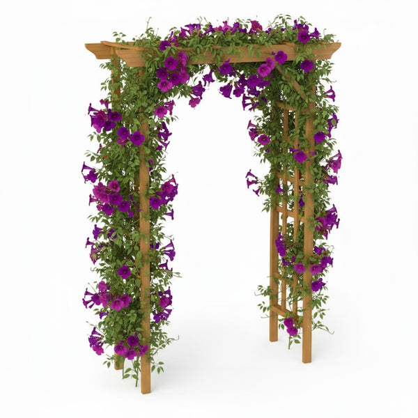 English Elm Wooden Garden Arch Solid Freestanding Trellis for Climbing Plants and Ceremonies W2640P356954