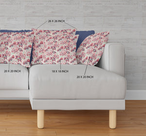 Homeroots 26” Red White Roses Indoor Outdoor Throw Pillow   414366