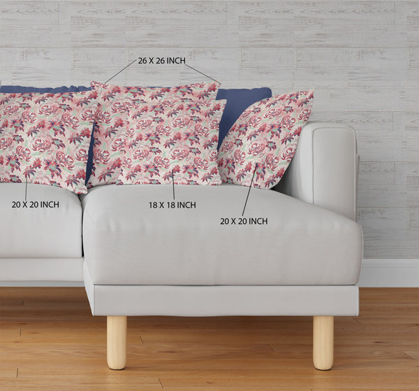 Homeroots 28” Red White Roses Indoor Outdoor Throw Pillow   414368