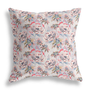 Homeroots 28” Lavender Pink Roses Indoor Outdoor Throw Pillow   414397