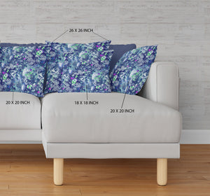 Homeroots 28" Purple Blue Springtime Indoor Outdoor Throw Pillow   414495