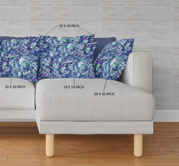 Homeroots 28" Purple Blue Springtime Indoor Outdoor Throw Pillow   414495