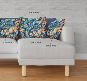 Homeroots 28" Orange Blue Springtime Indoor Outdoor Throw Pillow   414514