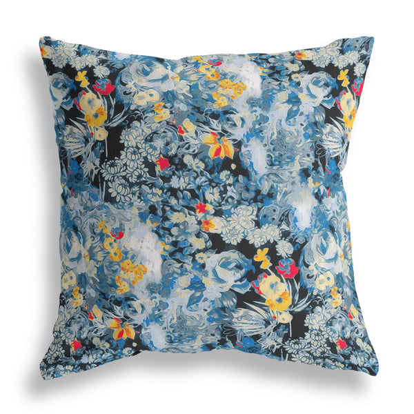 Homeroots 28" Blue Yellow Springtime Indoor Outdoor Throw Pillow   414545