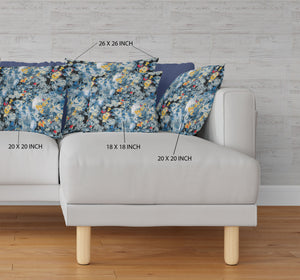 Homeroots 28" Blue Yellow Springtime Indoor Outdoor Throw Pillow   414545