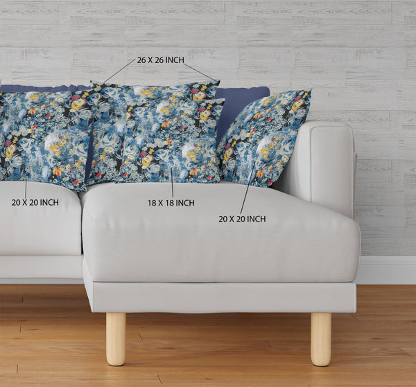 Homeroots 28" Blue Yellow Springtime Indoor Outdoor Throw Pillow   414545