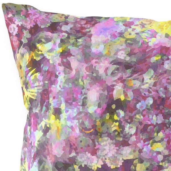 Homeroots 26" Purple Yellow Springtime Indoor Outdoor Throw Pillow   414552
