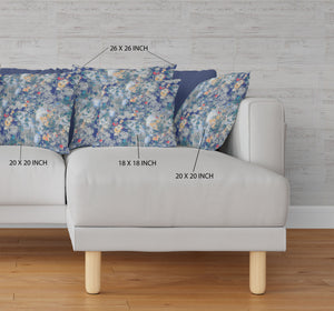 Homeroots 28" Blue Gray Springtime Indoor Outdoor Throw Pillow   414574