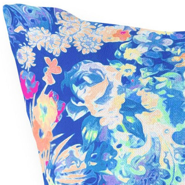Homeroots 26" Bright Blue Springtime Indoor Outdoor Throw Pillow   414591