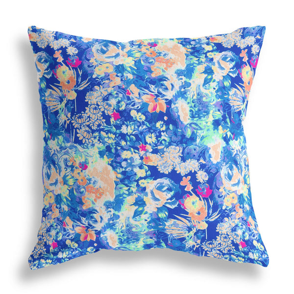 Homeroots 28" Bright Blue Springtime Indoor Outdoor Throw Pillow   414592