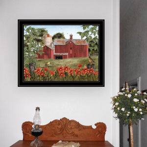 English Elm "summer Days" Billy Jacobs Pastoral Framed Canvas Print for Farmhouse Living Room Walls B06785237