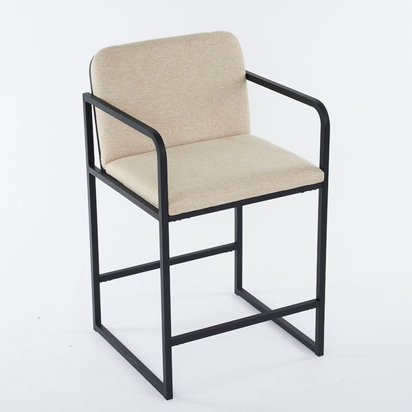 English Elm Set Of 2 Modern Upholstered Counter-Height Bar Stools With Armrests - Stylish & Comfortable Dining Chairs W1901P225273-GIGA