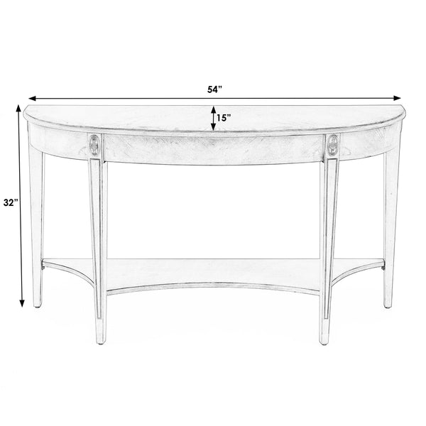 Butler Specialty Astor Demilune Console Table - Elegant Olive Ash Finish With Tapered Legs And Curvaceous Shelf Tan,Beige Rubberwood Solids,Mdf,Resin,Cherry,Maple And Olive Ash Burl Veneers 4146424-butler