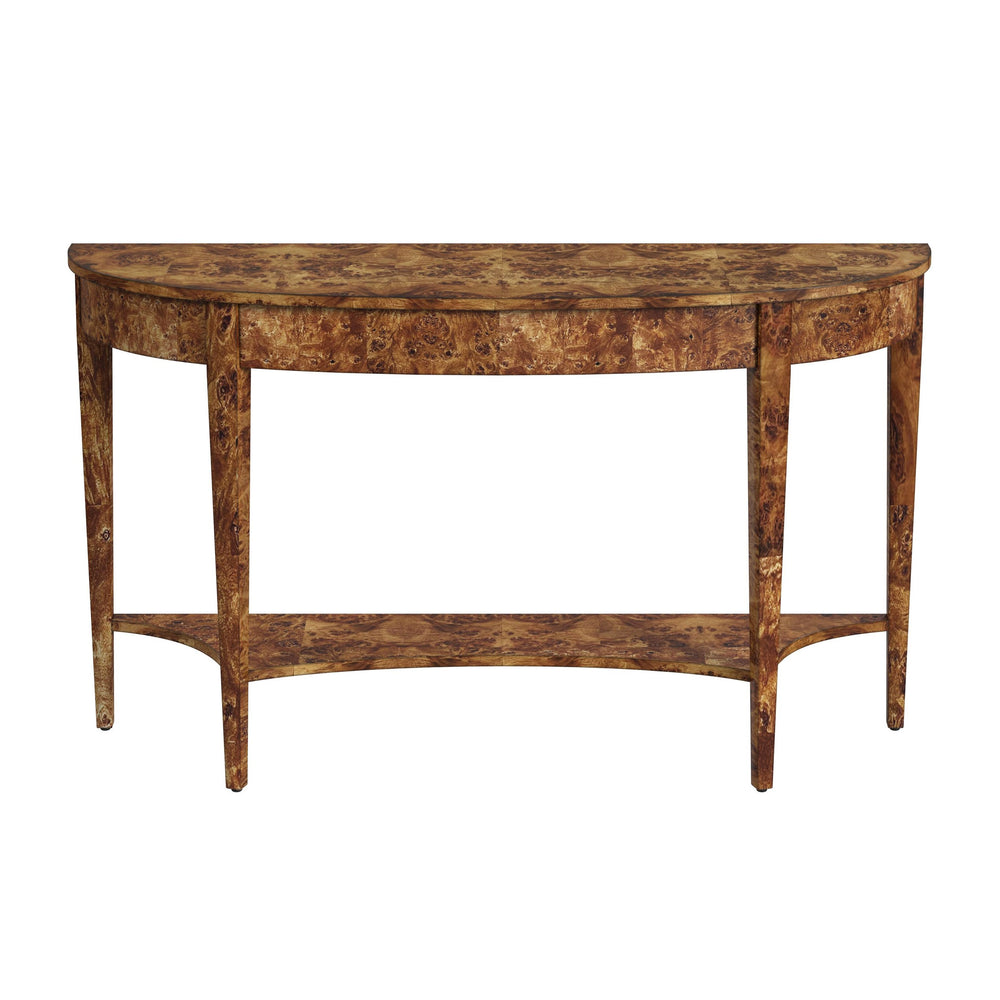 Butler Specialty Astor Demilune Console Table - Elegant Olive Ash Finish With Tapered Legs And Curvaceous Shelf Light Brown Made Of Poplar Solids,Engineered Wood,Burl Veneers 4146442-butler