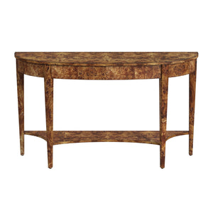 Butler Specialty Astor Demilune Console Table - Elegant Olive Ash Finish With Tapered Legs And Curvaceous Shelf Light Brown Made Of Poplar Solids,Engineered Wood,Burl Veneers 4146442-butler