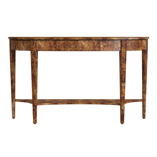 Butler Specialty Astor Demilune Console Table - Elegant Olive Ash Finish With Tapered Legs And Curvaceous Shelf Light Brown Made Of Poplar Solids,Engineered Wood,Burl Veneers 4146442-butler