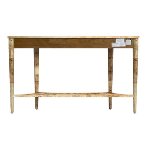 Butler Specialty Astor Demilune Console Table - Elegant Olive Ash Finish With Tapered Legs And Curvaceous Shelf Light Brown Rubberwood Solids,Mdf,Resin,Cherry,Maple And Olive Ash Burl Veneers 4146443-butler