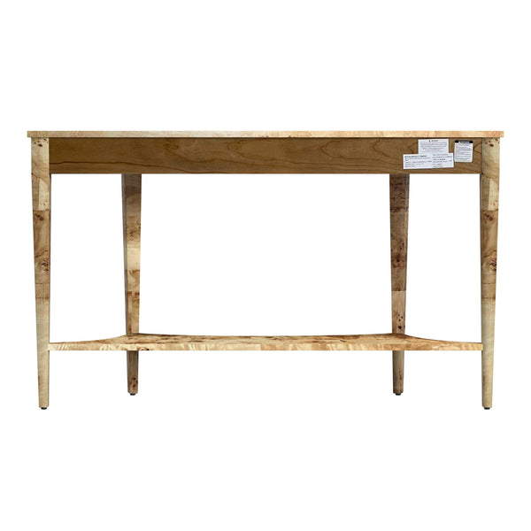 Butler Specialty Astor Demilune Console Table - Elegant Olive Ash Finish With Tapered Legs And Curvaceous Shelf Light Brown Rubberwood Solids,Mdf,Resin,Cherry,Maple And Olive Ash Burl Veneers 4146443-butler
