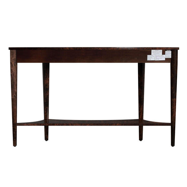 Butler Specialty Astor Demilune Console Table - Elegant Olive Ash Finish With Tapered Legs And Curvaceous Shelf Dark Brown Rubberwood Solids,Mdf,Resin,Cherry,Maple And Olive Ash Burl Veneers 4146446-butler