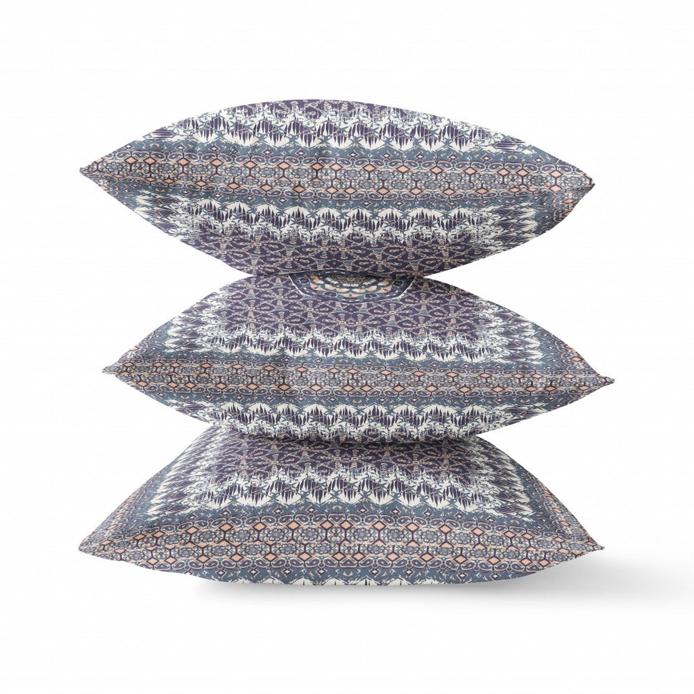 Homeroots 26” Gray Peach Holy Floral Indoor Outdoor Throw Pillow   414663