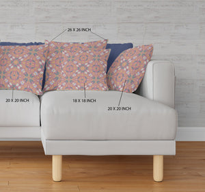 Homeroots 26” Magenta Orange Paisley Indoor Outdoor Throw Pillow   414704