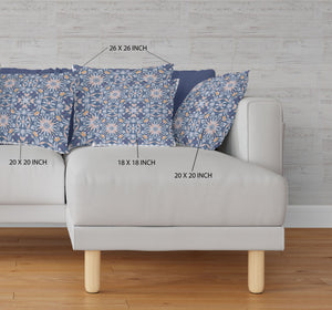 Homeroots 26” Blue Pink Paisley Indoor Outdoor Throw Pillow   414761