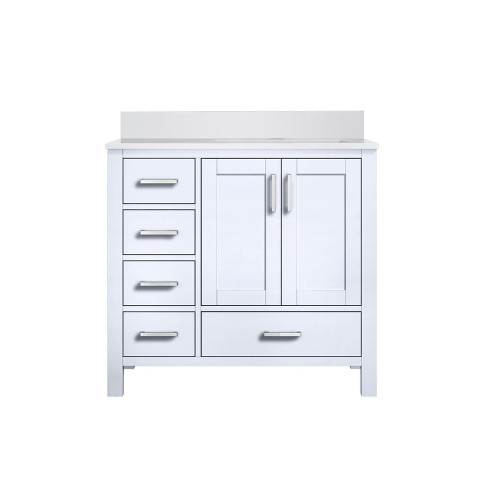 English Elm White Bath Vanity 36" W X 22" D With Elegant White Quartz Top, Soft-Close Drawers & Ample Storage B2731P258815-GIGA