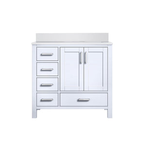 English Elm White Bath Vanity 36" W X 22" D With Elegant White Quartz Top, Soft-Close Drawers & Ample Storage B2731P258815-GIGA