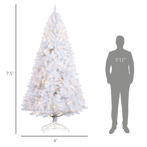 English Elm Homcom 7.5' Prelit Christmas Tree - Lifelike Douglas Fir With 500 Warm White Leds & 1346 Tips! W2225P249689
