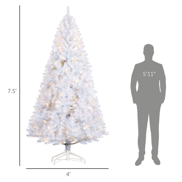 English Elm Homcom 7.5' Prelit Christmas Tree - Lifelike Douglas Fir With 500 Warm White Leds & 1346 Tips! W2225P249689