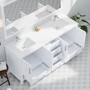 English Elm White Double Bath Vanity With Cultured Marble Top - Elegant 72" Storage Solution For Timeless Style B2731P259098-GIGA