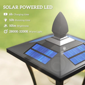 English Elm Solar Lamp Post Lights Vintage Lantern Style Dusk to Dawn Driveway Garden 2 Pack T3971P481652