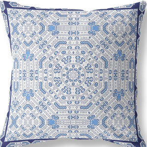 Homeroots 26” Blue Gray Geostar Indoor Outdoor Throw Pillow   414991