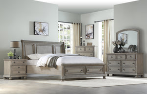 English Elm Antique Solid Wood Seven-Drawer Dresser with Cedar-Lined Bottom Drawers and Side-Mount Guides Antique Gray 41 L x 20.75 W x 51.5 H B2699P208275