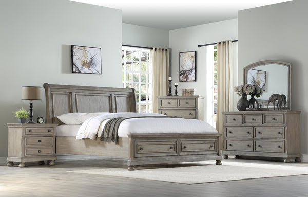 English Elm Antique Solid Wood Seven-Drawer Dresser with Cedar-Lined Bottom Drawers and Side-Mount Guides Antique Gray 41 L x 20.75 W x 51.5 H B2699P208275