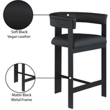 Romeo Black Vegan Leather Counter Stool 414Black-C Meridian Furniture