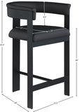 Romeo Black Vegan Leather Counter Stool 414Black-C Meridian Furniture