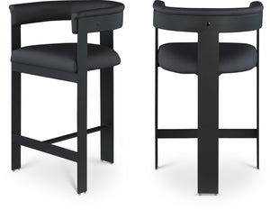 Romeo Black Vegan Leather Counter Stool 414Black-C Meridian Furniture