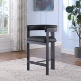 Romeo Black Vegan Leather Counter Stool 414Black-C Meridian Furniture