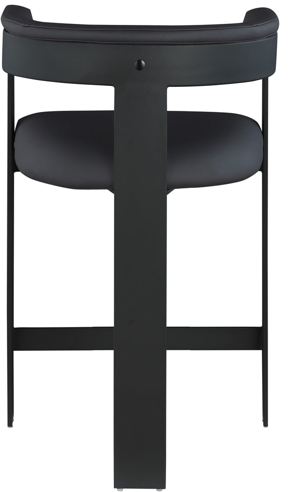 Romeo Black Vegan Leather Counter Stool 414Black-C Meridian Furniture