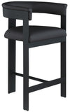 Romeo Black Vegan Leather Counter Stool 414Black-C Meridian Furniture