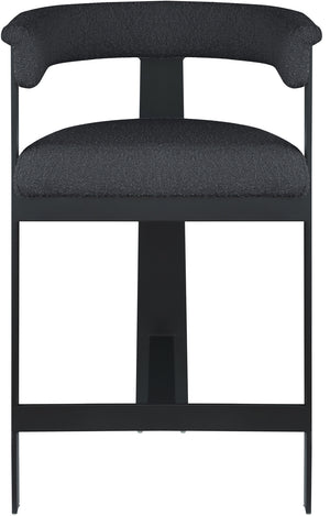 Romeo Black Vegan Leather Counter Stool 414Black-C Meridian Furniture