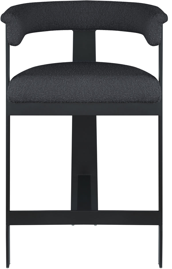 Romeo Black Vegan Leather Counter Stool 414Black-C Meridian Furniture