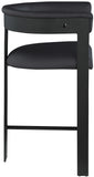 Romeo Black Vegan Leather Counter Stool 414Black-C Meridian Furniture