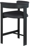 Romeo Black Vegan Leather Counter Stool 414Black-C Meridian Furniture