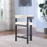 Romeo Cream Vegan Leather Counter Stool 414Cream-C Meridian Furniture