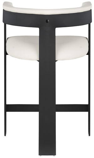 Romeo Cream Vegan Leather Counter Stool 414Cream-C Meridian Furniture