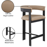 Romeo Tan Vegan Leather Counter Stool 414Tan-C Meridian Furniture