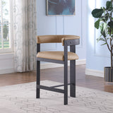 Romeo Tan Vegan Leather Counter Stool 414Tan-C Meridian Furniture